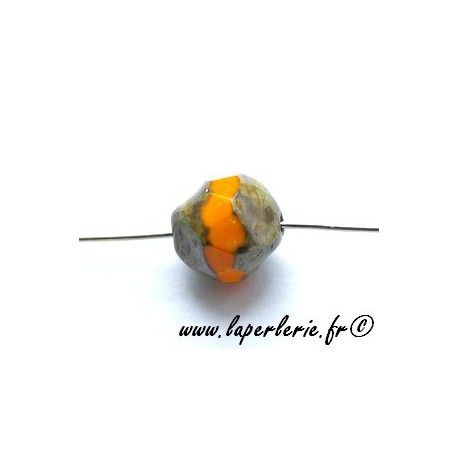 Ronde irrégulière 9mm côté façon pierre ORANGE  - 1