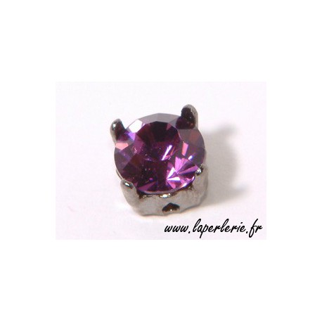 Strass pte diamant 8 mm AMETHYST x2  - 1