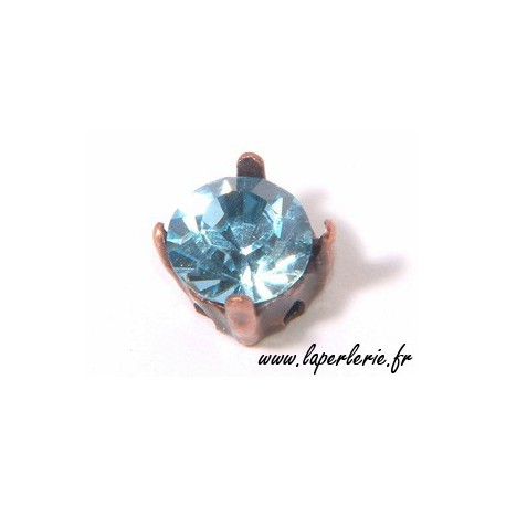 Strass pte diamant 8 mm AQUAMARINE x2  - 1