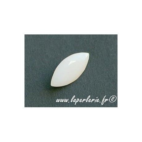 Navette baroque (plus taillée) 4231 15X7mm WHITE ALABASTER  - 1