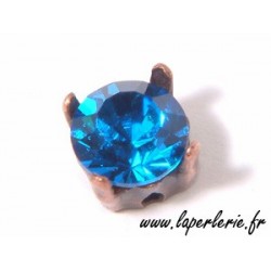 Strass pte diamant 8 mm CAPRI BLUE x2