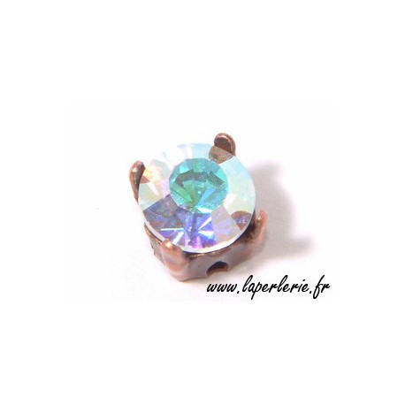 Strass pte diamant 8 mm CRYSTAL AB x2  - 1