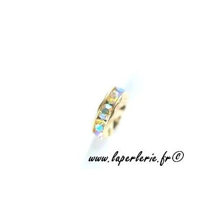 Rondelle strass 5mm CRYSTAL AB DORE x4  - 1