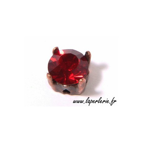 Strass pte diamant 8 mm RUBY x2