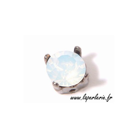 Strass pte diamant 8 mm WHITE OPAL x2  - 1