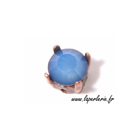 Strass pte diamant 8 mm WHITE OPAL SKY BLUE x2  - 1