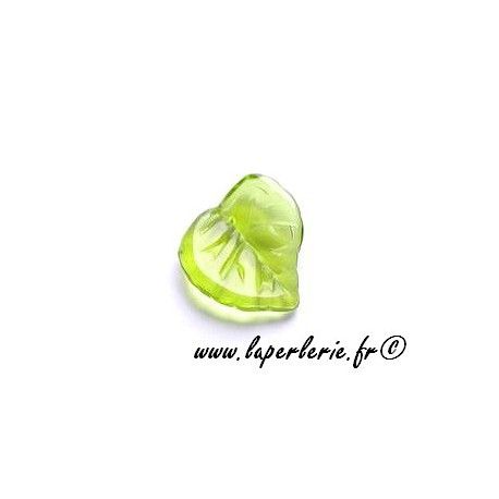 Feuille irrégulière 15x15mm OLIVINE x10  - 1