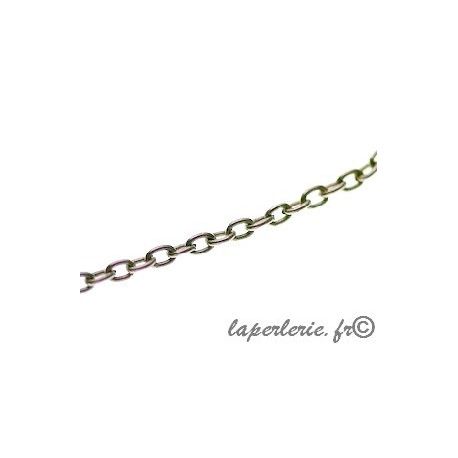 Chaîne fine maillon ovale 2.2x3.3mm ARGENTÉ VIEILLI x1m