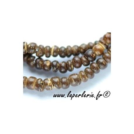 Bois de coco ronde 3-4mm, le fil de 40cm.  - 1