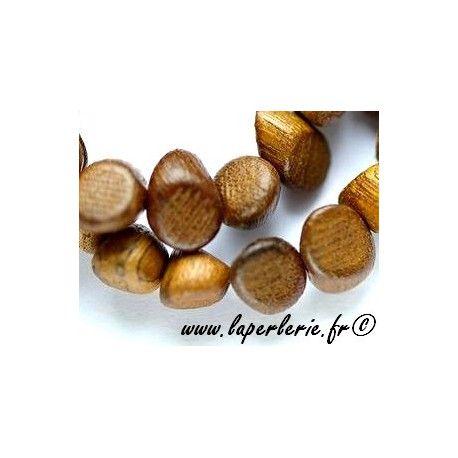 Bois de roblès 10X12mm biseauté, le fil de 40cm.  - 1