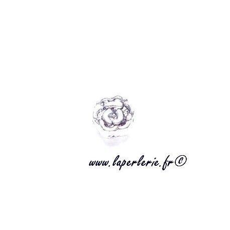 Rose 6mm métal ARGENTÉ x4  - 1