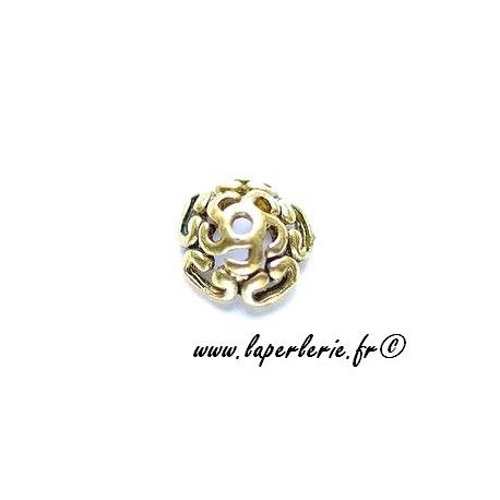 Calotte bombée 10mm métal DORE x4  - 1