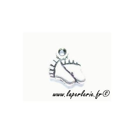 Breloque petits pieds 11x9mm ARGENTE x4  - 1