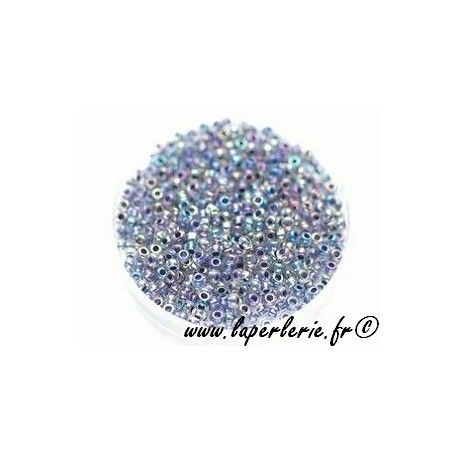 Rocaille 2mm GRIS TRANSPARENT AB, mesure de 12.5gr environ 700 perles.  - 1