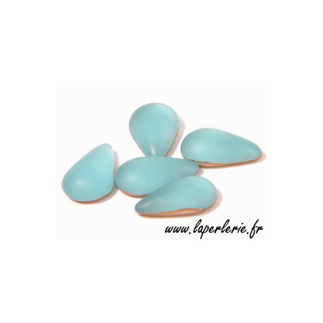 Goutte à coller 6x9 mm AQUAMARINE MAT  - 1