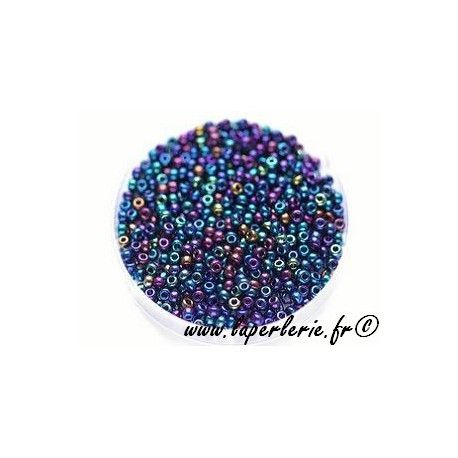 Rocaille 2mm SCARABEE BLUE, mesure de 12.50grs, environ 900 perles.  - 1