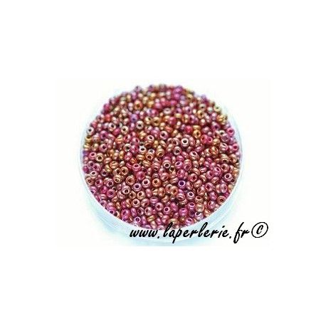 Rocaille 2mm MARRON OPAQUE AB, mesure de 12.50grs, environ 700 perles.  - 1
