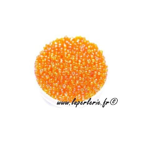 Rocaille 2mm LIGHT ORANGE AB, mesure de 12.50gr environ 700 perles.  - 1