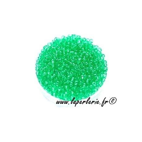 Rocaille 2mm LIGHT EMERALD , mesure de 12.50grs environ 700 perles.  - 1