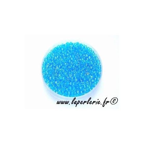 Rocaille 2mm AQUAMARINE AB, mesure de 12.50 gr environ 700 perles  - 1