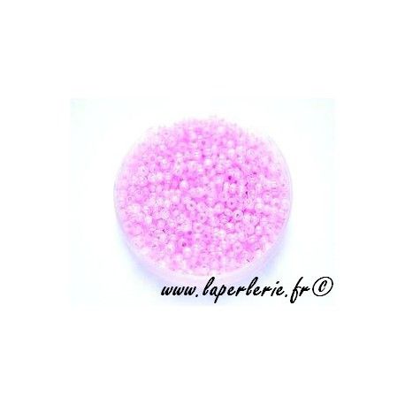 Rocaille 2mm ROSE OPAL AB, mesure de 12.50 gr environ 700 perles  - 1