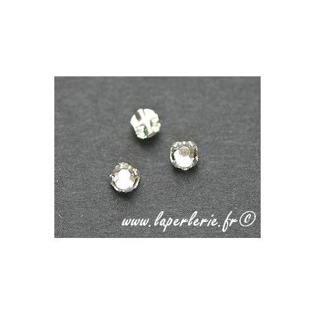 Strass à coudre 3mm  CRYSTAL SILVER SHADE x10  - 1