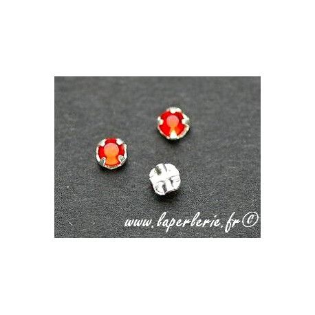 Strass à coudre 3mm  LIGHT SIAM x10  - 1