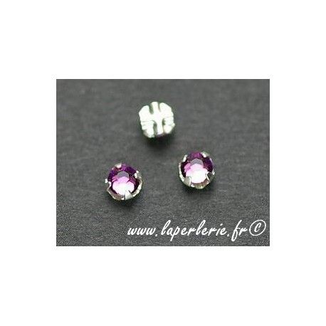 Strass à coudre 3mm  AMETHYST x10  - 1