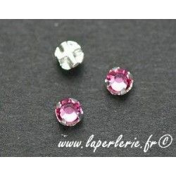 Strass à coudre 3mm  ROSE x10