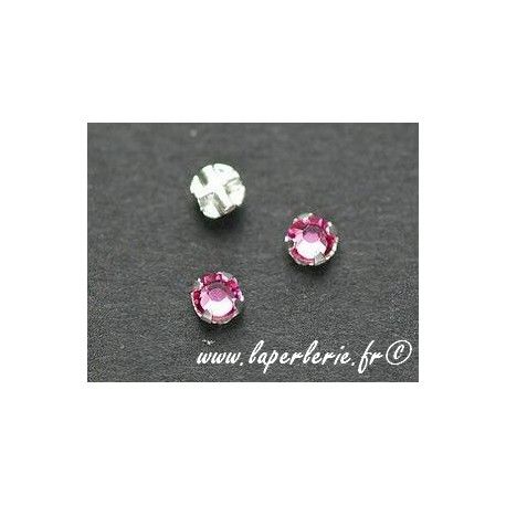 Strass à coudre 3mm  ROSE x10  - 1