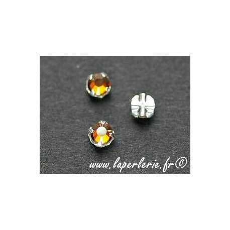 Strass à coudre 3mm  CRYSTAL COPPER x10  - 1