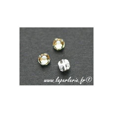 Strass à coudre 3mm  CRYSTAL GOLDEN SHADOW x10  - 1