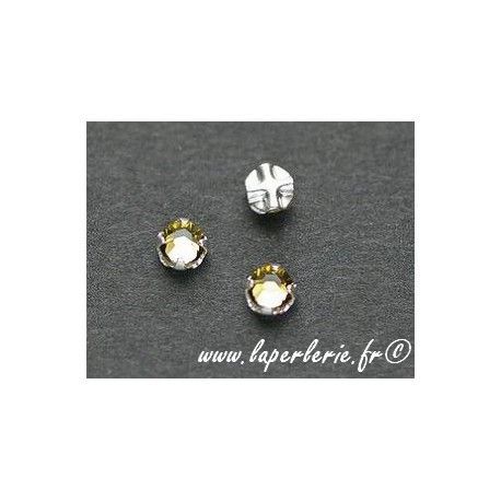 Strass à coudre 3mm LIME x10  - 1