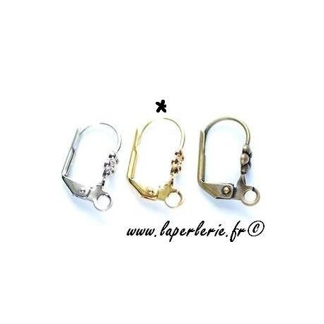 Dormeuse motif fleur DORÉ x2  - 1