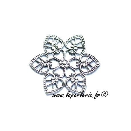 Estampe fleur grand modèle 50mm ARGENTE  - 1