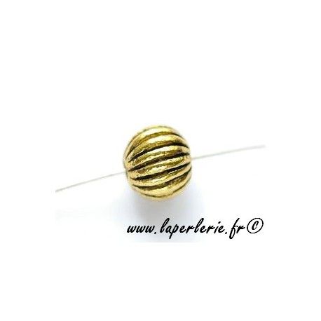 Perle en métal ronde melon 9mm DORÉ x2  - 1