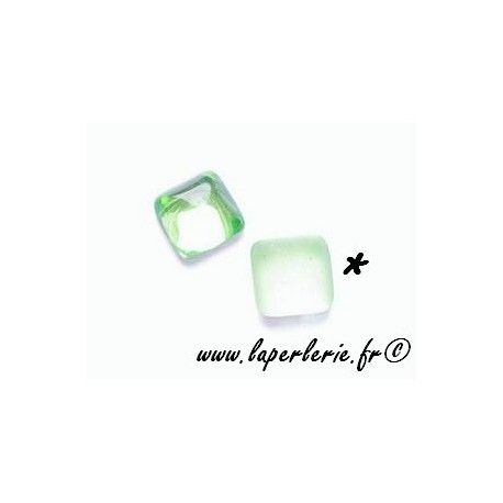 Carré à coller 6x6mm PERIDOT MAT x4  - 1