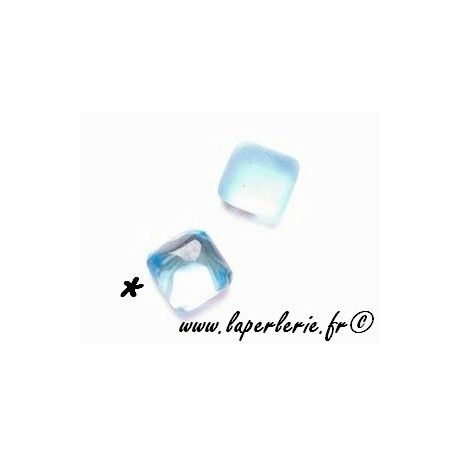 Carré à coller 6x6mm AQUAMARINE BRILLANT x4  - 1