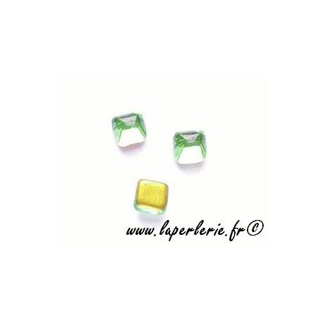 Carré à coller 4x4mm PERIDOT x10  - 1