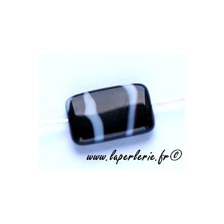 Rectangle aplati 18x12mm zèbré NOIR  - 1
