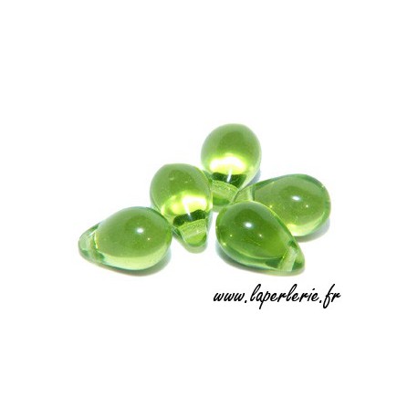 Goutte 6x9 mm OLIVINE x20  - 1