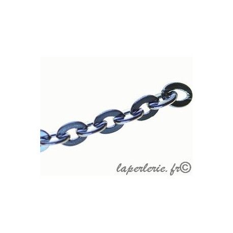 Chaîne maille ovale aplatie 7x9mm ÉTAIN, les 50cm.