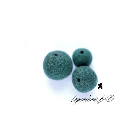 Perle en feutre 25mm EMERALD x5  - 1