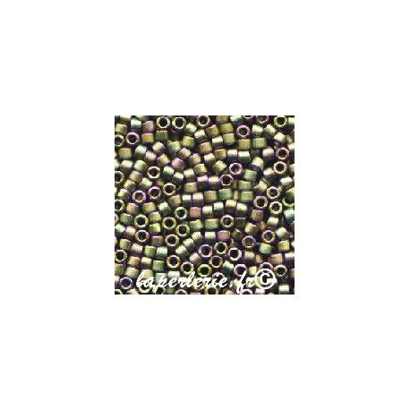 DB0380 Delica Miyuki 11/0 Rose/green metallic mat AB, le tube de 7g.  - 1
