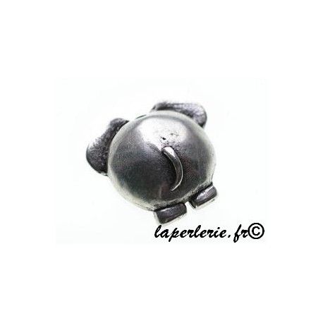 Breloque éléphant de dos 24x25mm ARGENTE VIEILLI  - 1