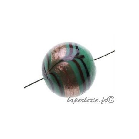 Ronde " plume" avec aventurine 22mm L.EMERALD  - 1