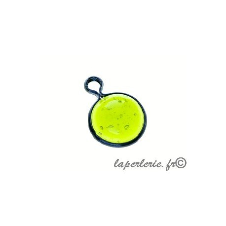 Breloque serti 10 mm OLIVINE  - 1