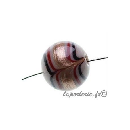 Ronde "plume" avec aventurine 22mm BEIGE  - 1