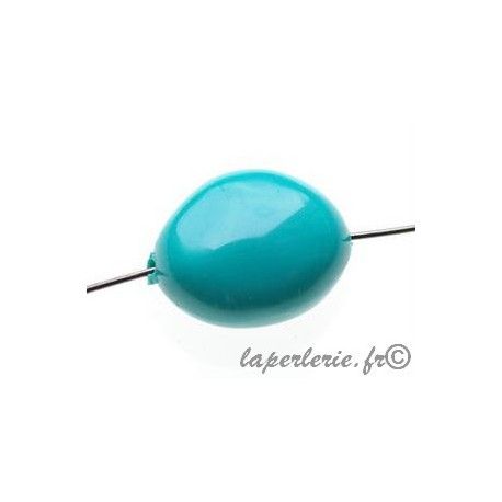 Cailloux polyester 18x14mm TURQUOISE x5  - 1