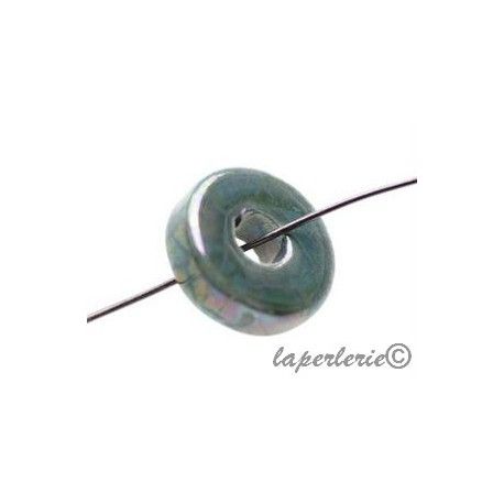 Rondelle céramique irisée 15/16mm D.ERINITE x3  - 1